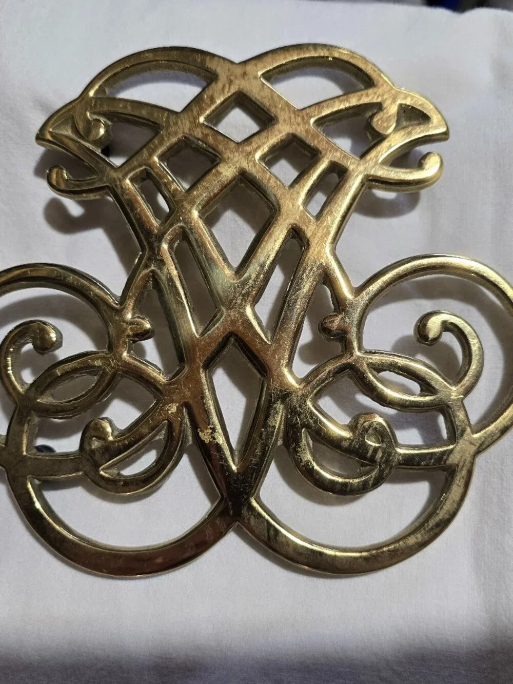 Vintage Thomas Jefferson Cipher Trivet - Solid Brass - Monticello Souvenir 1961
